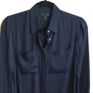 J. Crew Silk Pocket Blouse